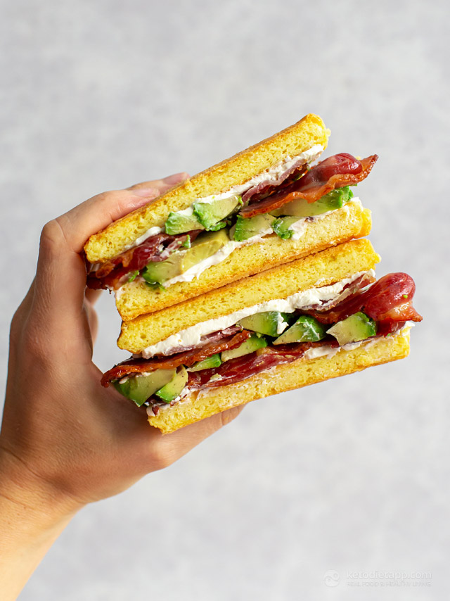 Bacon & Avocado Chaffle Sandwich