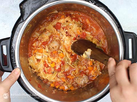 Instant Pot Cabbage Sausage Soup (low-carb, keto, primal) Instant Pot Cabbage Sausage Soup
