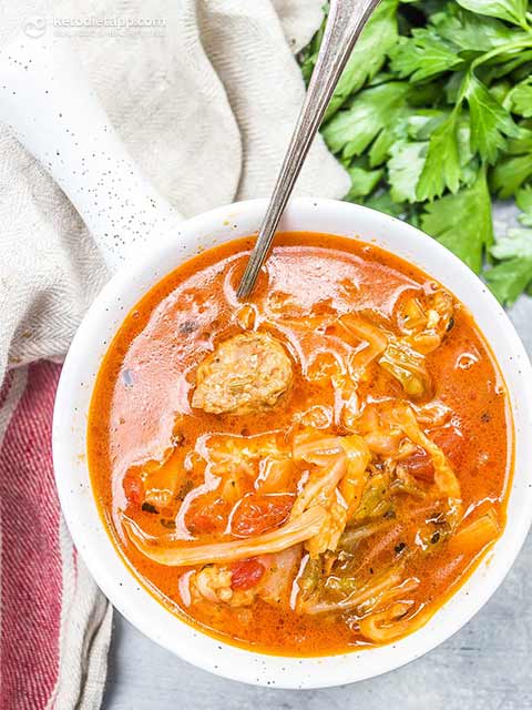 Instant Pot Cabbage Sausage Soup (low-carb, keto, primal) Instant Pot Cabbage Sausage Soup