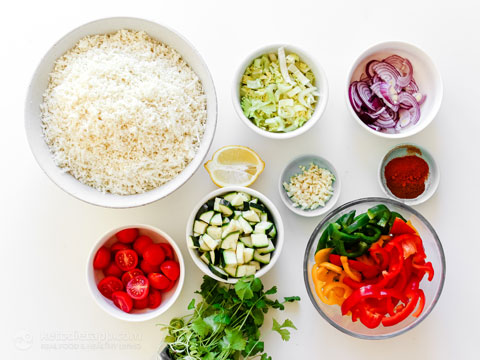 One Pot Fiesta Cauliflower Rice (keto, paleo, vegan) One Pot Fiesta Cauliflower Rice