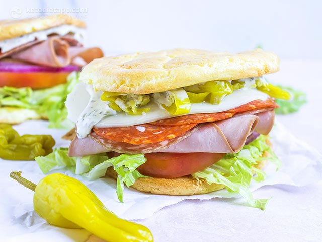 Low-Carb Oopsie Roll Italian Sandwich