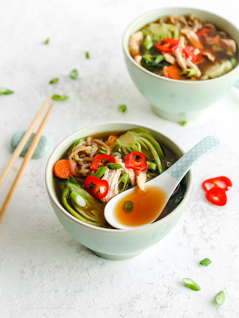 Low-Carb Chinese Chicken Noodle Soup (gluten-free, keto, paleo) Low-Carb Chinese Chicken Noodle Soup