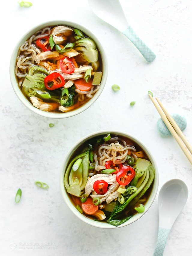 Low-Carb Chinese Chicken Noodle Soup