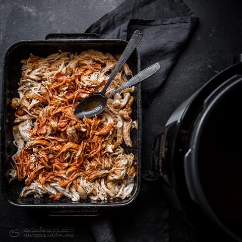 Low-Carb Sweet & Smoky Pulled Chicken (keto, paleo, grain-free) Low-Carb Sweet & Smoky Pulled Chicken