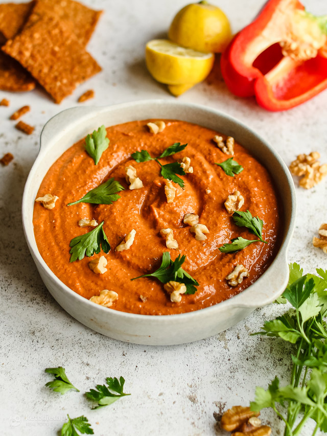 Muhammara - How to Make Roasted Red Pepper Dip