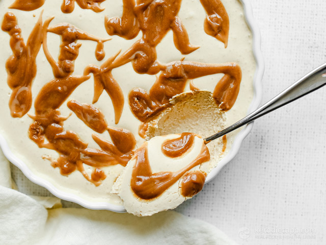 No Bake Keto Dulce De Leche Cheesecake