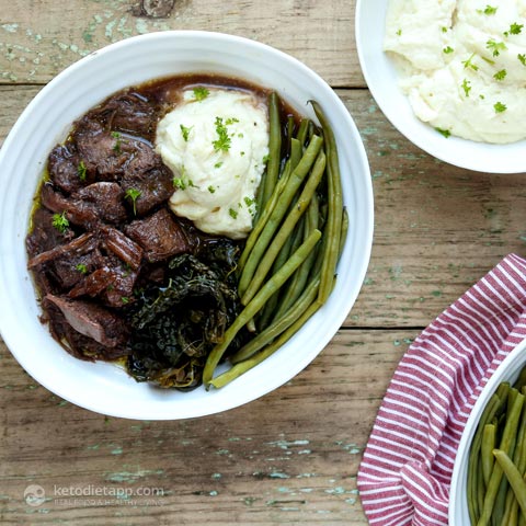 Oxtail & Tongue Stew with Rich Red Wine Sauce (low-carb, keto, paleo) Oxtail & Tongue Stew with Rich Red Wine Sauce