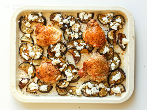 Tahini Chicken Eggplant Tray Bake (keto, low-carb, grain-free) Tahini Chicken Eggplant Tray Bake