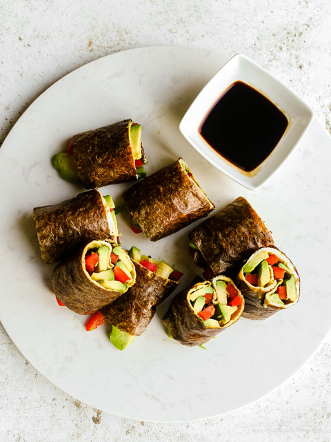Quick Veggie Nori Wraps (low-carb, keto, paleo) Quick Veggie Nori Wraps