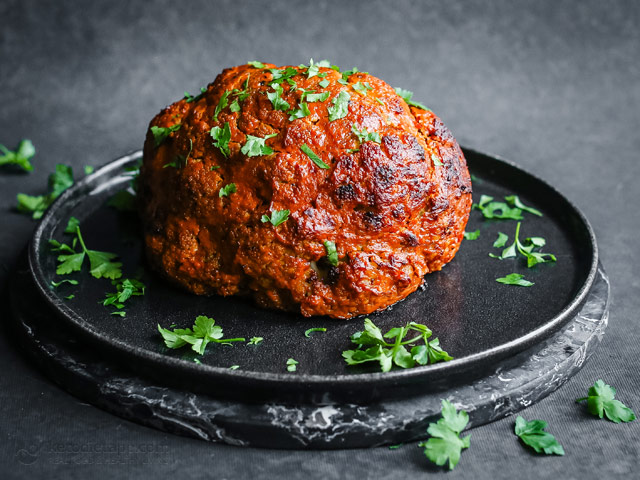 Whole Baked Masala Cauliflower