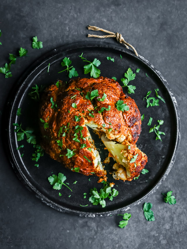 Whole Baked Masala Cauliflower